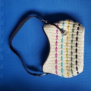 Brighton Straw Rainbow Bag Purse